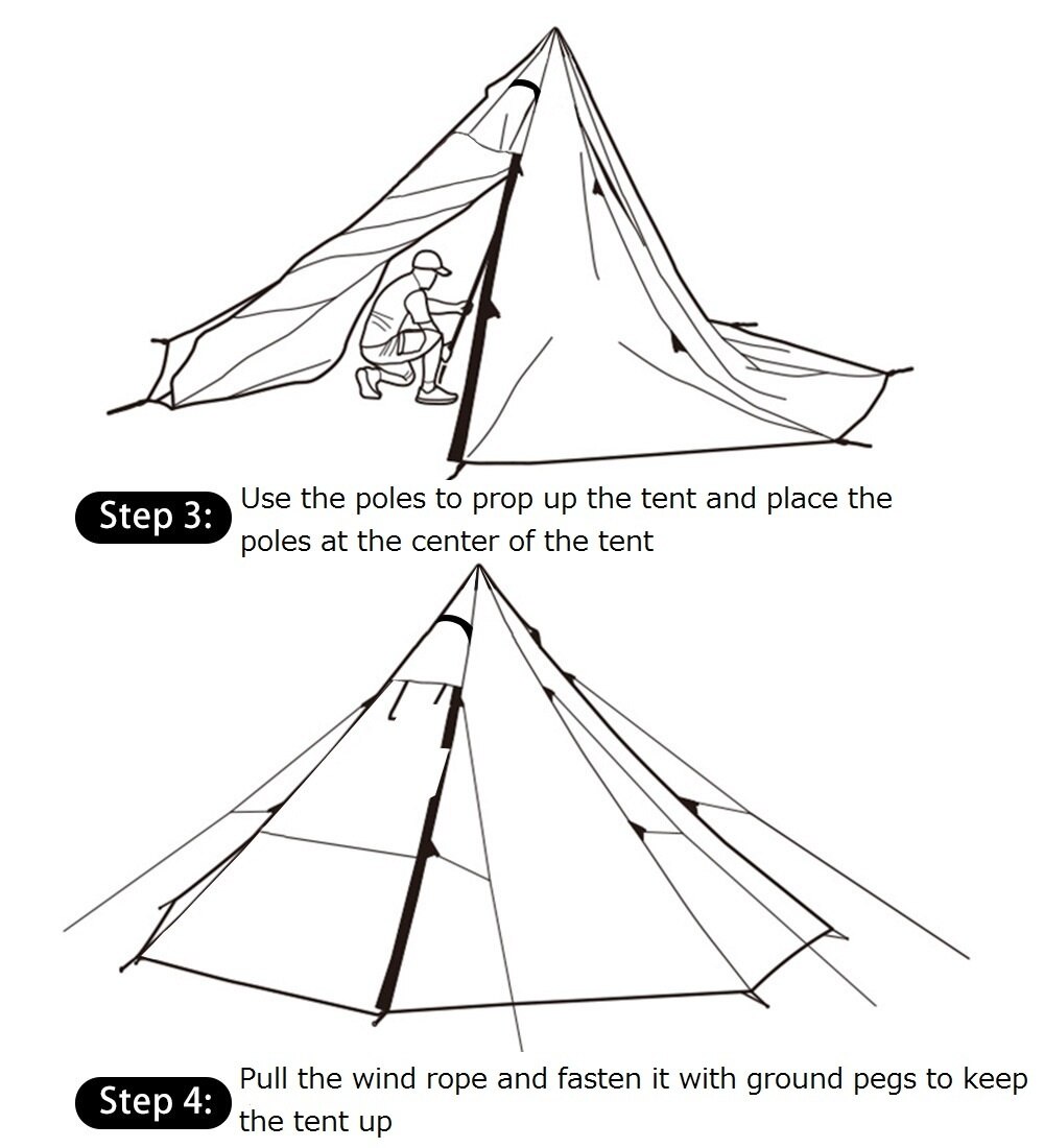 Cheap Goat Tents Outdoor Pyramid Tent 3 4 People Double Layer Indian Style Camping Tent High Quality Aluminum Pole Teepee Family Travel Yurt Tent   